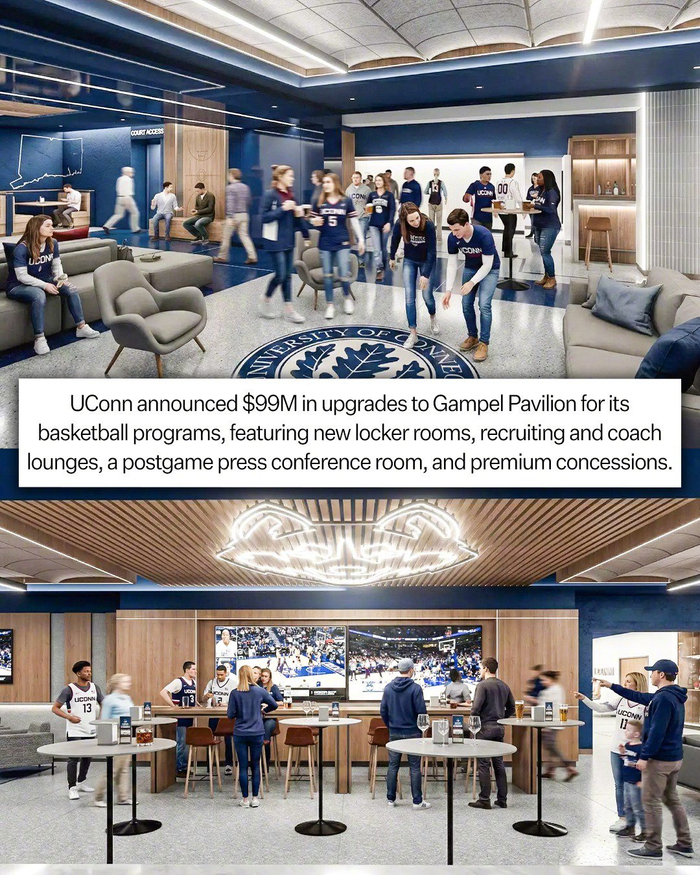 康涅狄格大学斥资9900万美元升级篮球馆 男女篮四